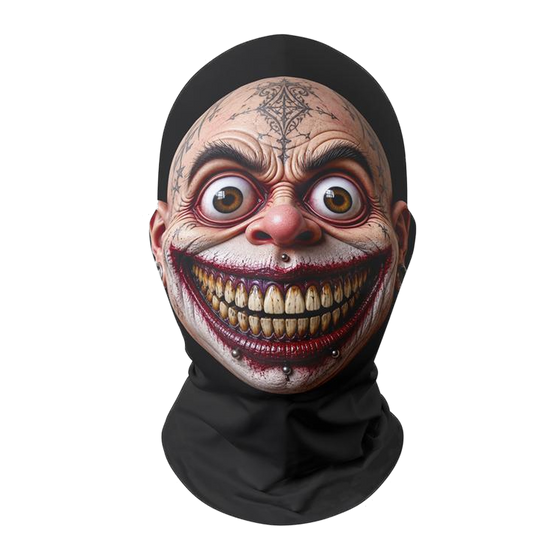 Bug-Eyed Grinning Clown Scary Halloween Full-Head Mesh Mask