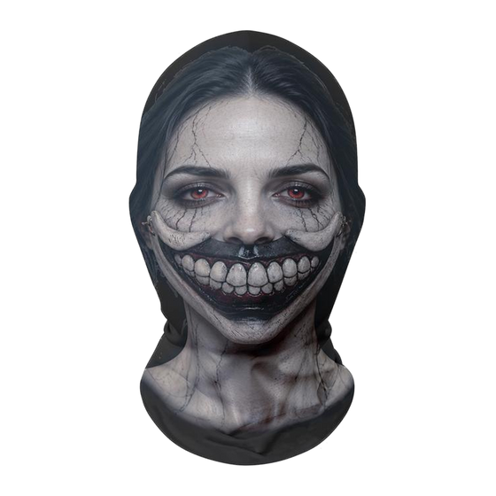 Pale Stitched Smile Scary Halloween Full-Head Mesh Mask