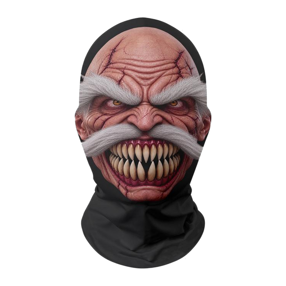 Red Mustached Ogre Scary Halloween Full-Head Mesh Mask