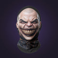 Full-head mesh mask printed with a grinning bald face