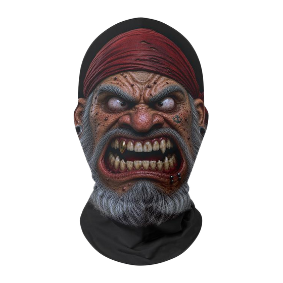 Bandana Pirate Ghoul Scary Halloween Full-Head Mesh Mask