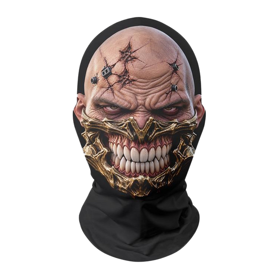 Gold-Toothed Brute Scary Halloween Full-Head Mesh Mask