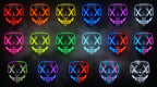All 17 light colors of the X-eye LED mask side by side